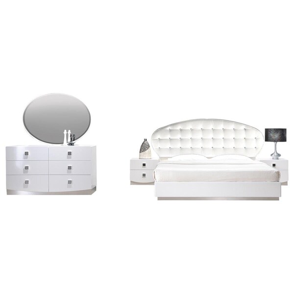 Kd Gabinetes 5 Piece Queen France White Modern Platform Set KD2825154 - main